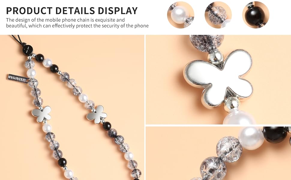 Butterfly Beaded Phone Chain