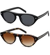 Colrea Retro Oval Sunglasses for Women Men Trendy Small Cat Eye Sun Glasses with UV400 Protection...