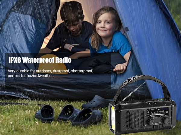 emergency radio hand crank solar, am/fm/sw noaa weather radio