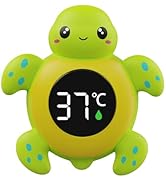 FDK Baby Bath & Room 2-in-1 Thermometer, Large LCD Screen Water Temperature Thermometer with 3 Co...