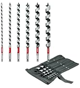 Auger Drill Bit Set for Wood, 6pcs 1/4
