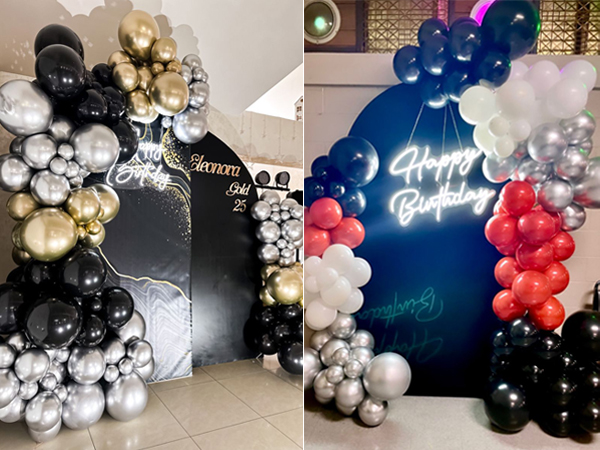 black and silver balloons