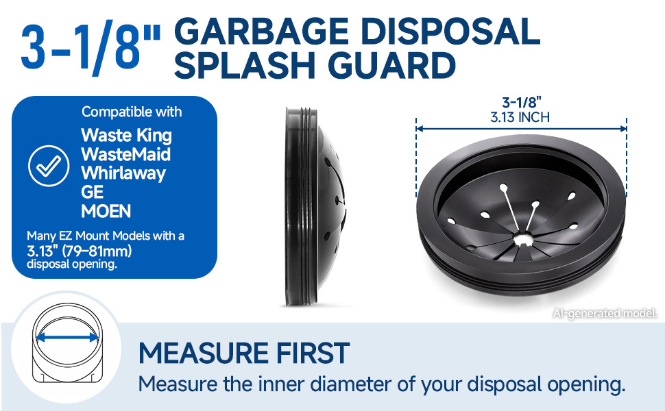 3-1/8" garbage disposal splash guard