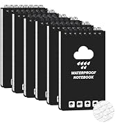 Thboxes 6 Pack Waterproof Pocket Notebook, 5" x 3" Top-Spiral Waterproof All Weather Notepad for ...