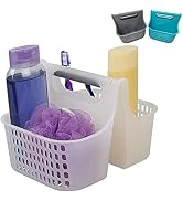 JOEY'Z Large Plastic Shower Caddy Two Compartment Bathroom Caddy Plastic Shower Organizer Tote/Ca...