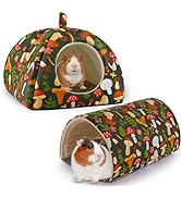 Guinea Pig Hideout, Bienbee Rabbit Bed with Guinea PigTunnel, 2 Pack Guinea Pig Toys Set Guinea P...