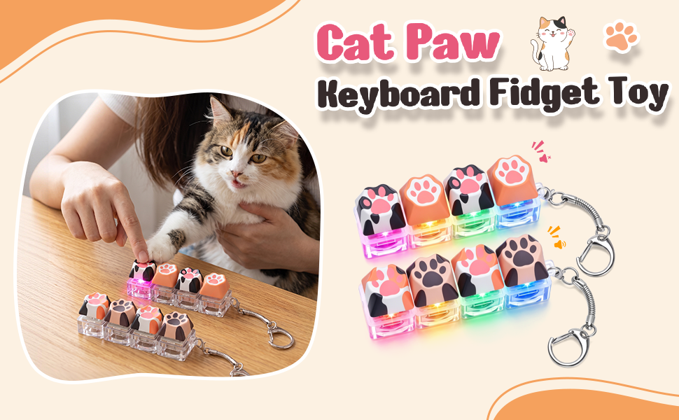 2P Cat Paw Keyboard Fidget Toy