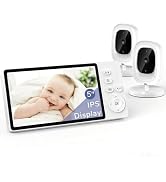 jeeber 1080P No WiFi Video Baby Monitor with 2 Cameras, 5" IPS 1080p Screen, HD Night Vision, Two...