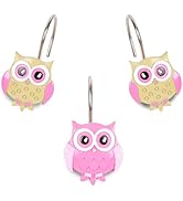 Resze Owl Shower Curtain Hooks, Home Decoration Shower Curtain Rings, Suitable for Bathrooms, Cut...