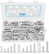 Besitu 252Pcs Hex Bolts and Nuts Assortment Kit, 1/4-20, 5/16-18, 3/8-16 Assorted Bolts Nuts and ...