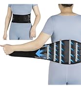 KkaFFe Back Support with Magnet, Tourmaline Magnetic Back Braces for Lower Back Pain Relief, Self...
