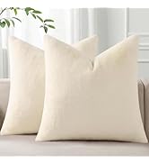 Pallene Faux Fur Plush Throw Pillow Covers 18x18 Set of 2, Luxury Soft Fluffy Cozy Decorative Pil...