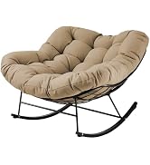 JEAREY Outdoor Papasan Rocking Chair, Oversized Patio Rocker, Comfy Egg Chair for Bedroom, Living...