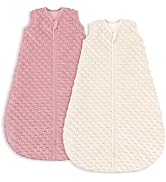 Yoofoss Fleece Baby Sleep Sack 6-12 Months with Plush Dots, TOG 1.5 Baby Wearable Blanket with 2-...
