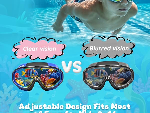 Adjustable design Fits 99% of face for Kids 3-14