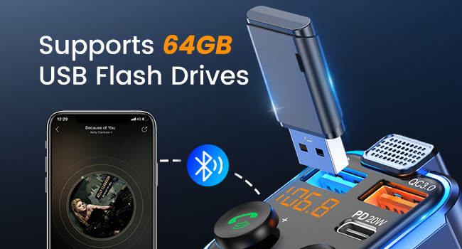 Supports 64GB U Disk
