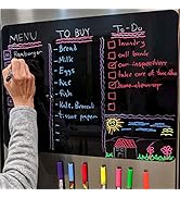 Premium Magnetic Wet/Dry-Erase Blackboard for Refrigerator (Fridge Chalkboard) - 17.5"x13.5" Larg...
