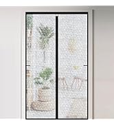 CHIYUNS Magnetic Thermal Insulated Door Curtain 32 x 80 inch, Transparent Door Cover, Keep Warm i...