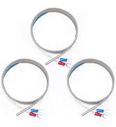 DROK High Temperature Resistant K Type Thermocouple Probe - 3pcs Metal Wrapped Type K Thermocoupl...
