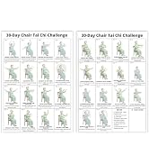 Daily Partner Tai Chi Chair Workout Chart for Seniors, Printable Wall Exercise Chart, 30-Day Seat...