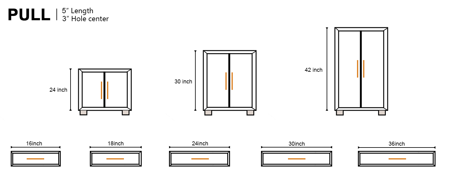 black cabinet handles