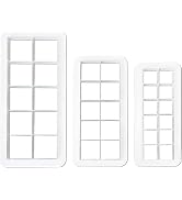 3 Pcs White Square Cookie Cutter Set, Geometric Multicutter Square Cake Fondant Cutter, 3 Size Bi...