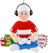 MAXORA Personalized Gamer Boy Christmas Ornament - Video Gamer Ornament - Video Gamer Hand Contro...