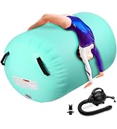 KIKILIVE Inflatable Gymnastics Air Roller Barrel, Tumble Rolling Air Roller Gymnastics Barrel wit...