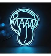 Glitch Monster WAA Neon Sign - Ice Blue Tongue-Out Creature LED Wall Art, The Amazing Digital Cir...