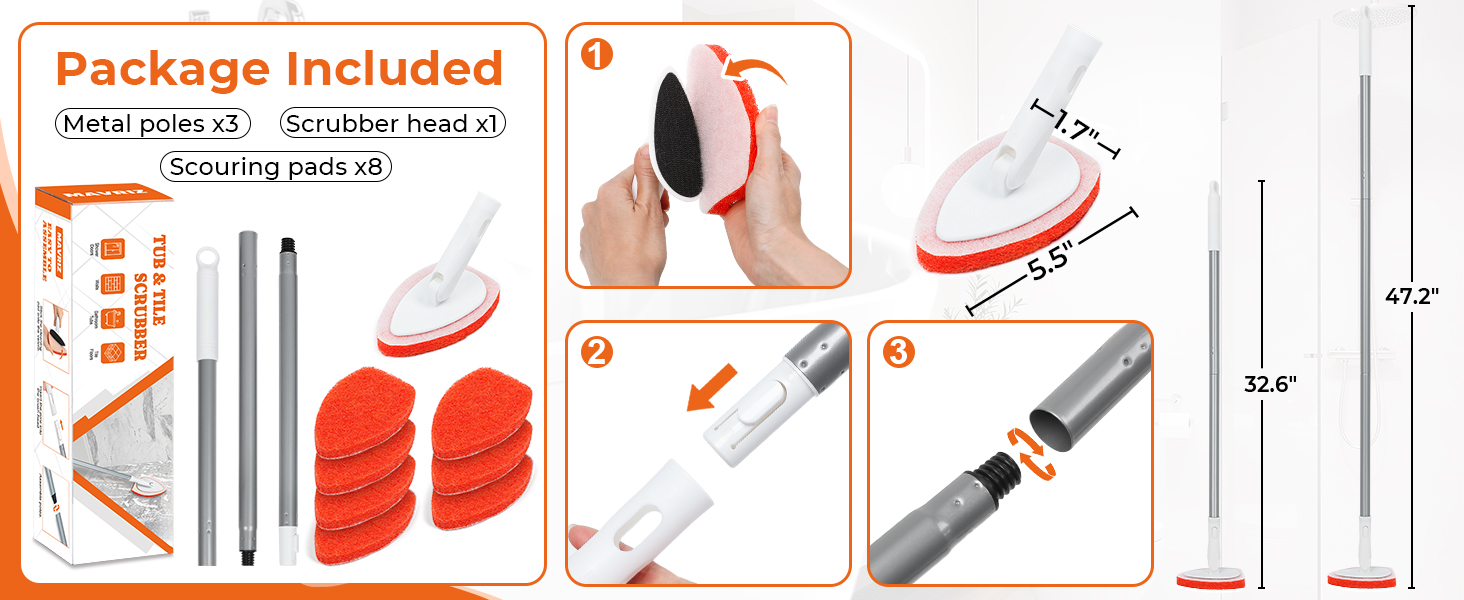 bathtub scrubber shower brush for cleaning