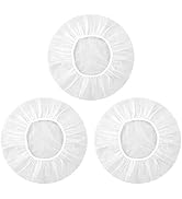 Shower Caps, 3 Pcs Waterproof Bath Caps Plastic Reusable Shower Caps Elastic Band Bath Hair Hat f...