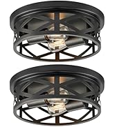 VONLUCE Flush Mount Ceiling Lights, 2-Light Hallway Ceiling Lighting Fixtures, 11 inch Farmhouse ...