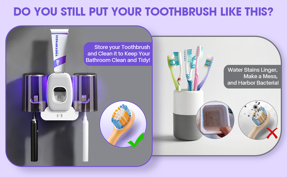 Tooth Brush Holder Wall-Mounted for Bathroom