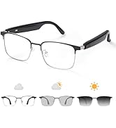 Bluetooth Audio Smart Glasses, Blue Light Glasses for Women Men, Remote Shooting, Open Ear Sound ...