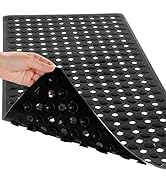 Yimobra Bathtub Shower Mat 34.5 x 15.5, Non Slip Bath Mats for Tub Floor with Drain Hole and Suct...