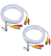 Flashmen 2-Pack 25ft HD Video Power Security Camera Cables Pre-Made All-in-One Extension Wire Cor...