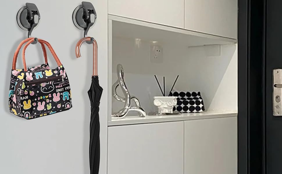 Silver vacuum suction cup hooks