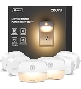 ZISUYU Plug-in LED Night Light with Motion Sensor, 10-60lm Dimmable Nightlight with Multi-Mode & ...