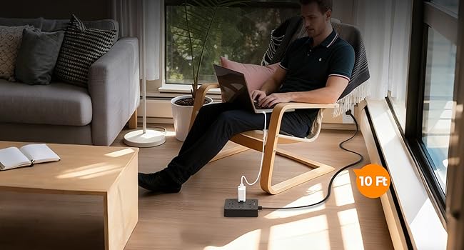 10 Ft Flat Extension Cord