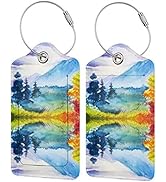 2 Pack Luggage Tag for Suitacase, Cute Unique Leather Suitcase Tags Identifiers with Privacy Name...