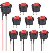 VEXUNGA Round Rocker Switch 12V ON Off Switches Small Mini 12Volt Toggle Switch 2Pin AC 6A 250V 1...