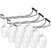 FOMANSH 14-Inch Wine Glass Rack Under Cabinet, Wine Glass Holder, Metal Stemware Rack, Wine Glass...