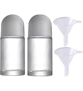 WsjiaboFux 2 Pcs 50ml/1.7oz Roll-on Deodorant Bottles Perfume Essential Oil Roller Bottles DIY Tr...