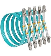 KeepFly Fiber OM4 LC to LC Fiber Patch Cable 50ft/15m 5 Pack,40G/100GB 50/125µm Multimode Fiber L...