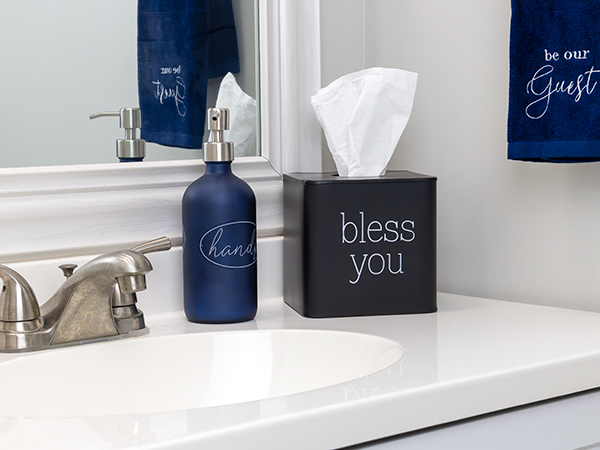 Enamelware Square Tissue Box Cover (Black) Auldhome B0BLP5SZ28