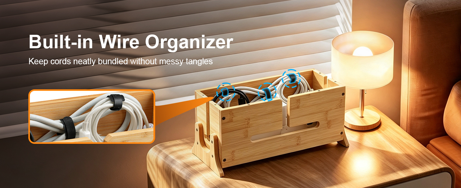 cable management box, wooden box, wood box, cord hider box, cable management