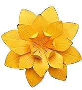 GIFTME 5 Yellow Metal Layered Flower Wall Decor for Bathroom Livingroom Garden Indoor or Outdoor ...