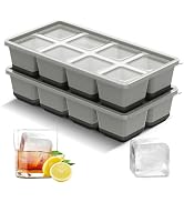 VEHHE Ice Trays for Freezer with Lid, Reusable BPA Free Silicone Ice Cube Tray, Stackable Ice Cub...
