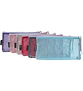 Sea Team 6pcs Multicolored Portable Travel Toiletry Pouch Nylon Mesh Cosmetic Makeup Organizer Ba...