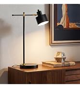 OYEARS 22.2" Modern Desk Lamp, Metal Table Lamp with LED Bulb, Adjustable Reading Lamps for Livin...